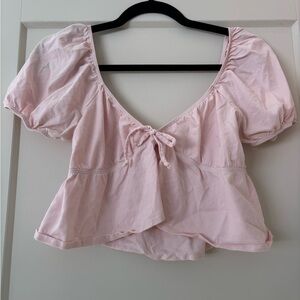 Sunday Best Light Pink Puff Sleeve Blouse